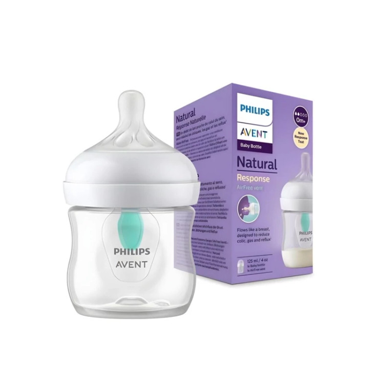 شیشه شیر نچرال 125 میلی لیتر با سوپاپ AirFree فیلیپس اونت PHILIPS AVENT سری Response
