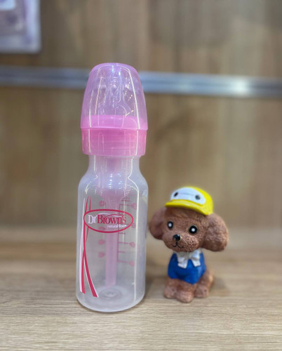 شیشه شیر دکتربراون 120میل صورتی تکی بدون جعبه